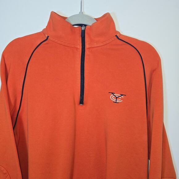 Bobby Jones Pullover Orange Golf 1/4 Zip Long Sleeve Sweatshirt Mens Size L - Picture 2 of 8